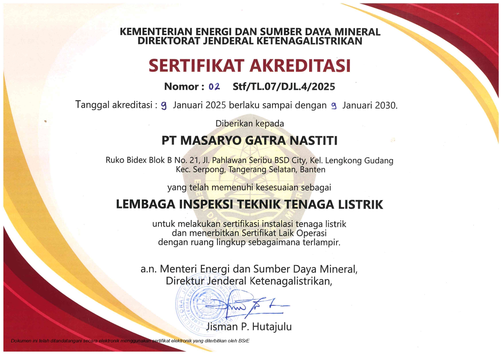 Sertifikat Akreditasi